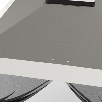 Pop Up Canopy Tent with Double Roof & Mesh Sidewalls - Dark Grey