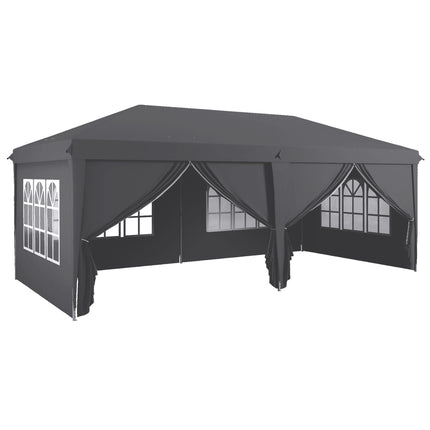 3 Piece Pop Up Gazebo Set with Removable Sides and Windows - Grey