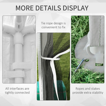 4 x 3 m Outdoor Waterproof Party Tent Wedding Gazebo with PE Canopy and Panel - White