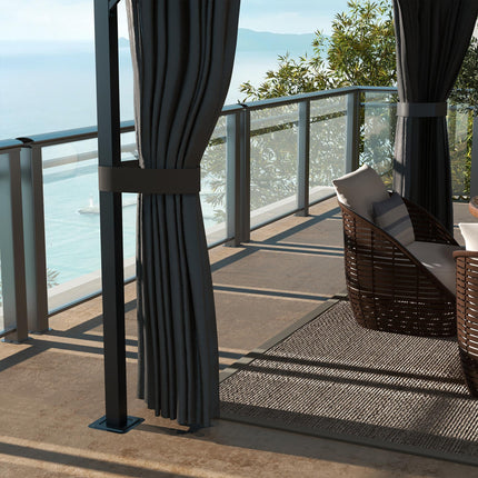 4 x 3m Aluminium Frame Hard Gazebo with Accessories - Brown