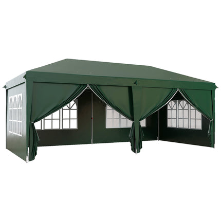 3 x 6m Portable Water Resistant Garden Gazebo with Removable Sidewalls - White