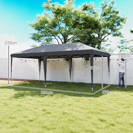 6 x 3 Metre Steel Frame Pop-Up Gazebo for Outdoor Events - Grey
