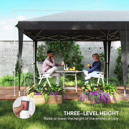 6 x 3 Metre Steel Frame Pop-Up Gazebo for Outdoor Events - Grey