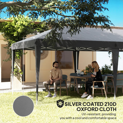 6 x 3 Metre Steel Frame Pop-Up Gazebo for Outdoor Events - Grey
