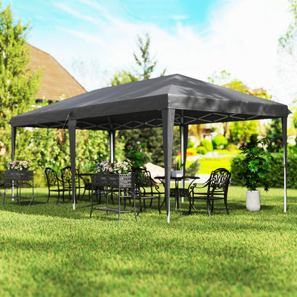 6 x 3 Metre Steel Frame Pop-Up Gazebo for Outdoor Events - Grey