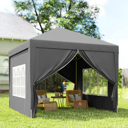 3 x 3 Metres Pop Up Water Resistant Gazebo Tent with Carry Bag - Grey