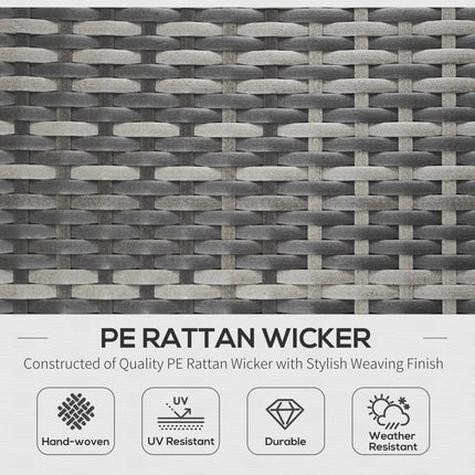 Rattan Folding Sun Lounger with Padded Cushion and Pillow - Grey