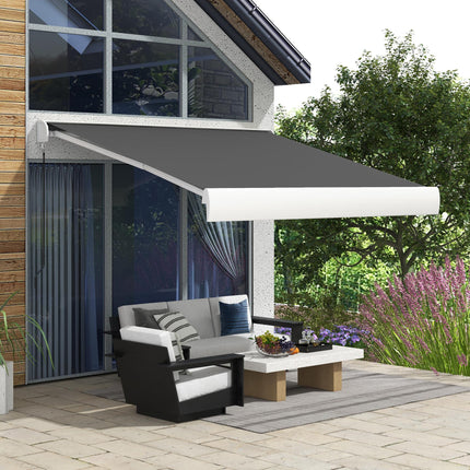 Electric Retractable Awning with Remote Control and Full Cassette - Grey