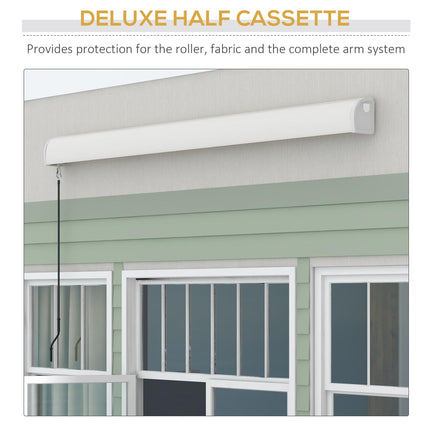 Electric Retractable Awning with Remote Control and Full Cassette - Grey