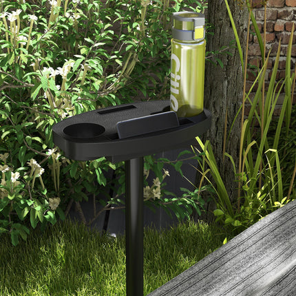 9.4ft Steel Hammock Stand with Side Tray for String, Brazilian, Flat & Rope Styles - Black