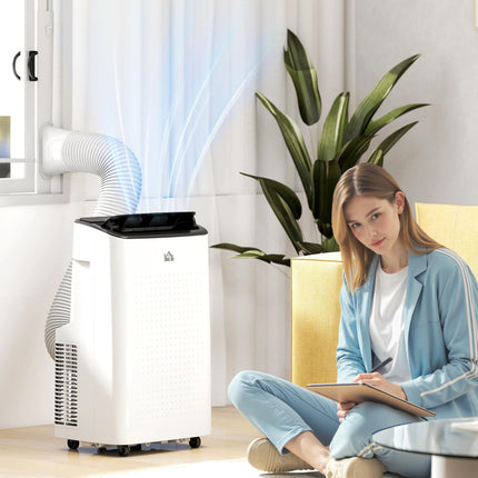14,000 BTU Mobile Air Conditioner for Rooms up to 35m² with WiFi, Dehumidifier, Fan & 24H Timer - White