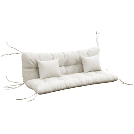 4-Piece Patio Chair Cushion Set with 2 Pillows and Ties - White