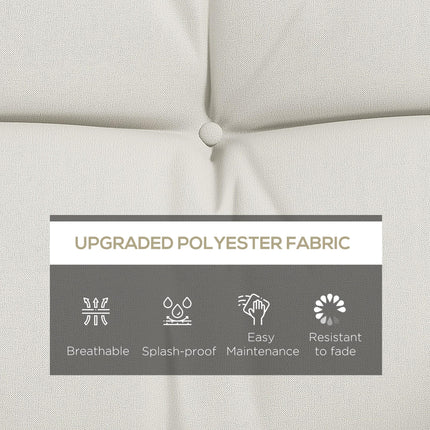 4-Piece Patio Chair Cushion Set with 2 Pillows and Ties - White