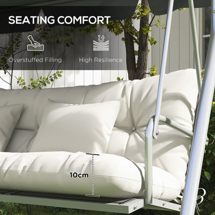 4-Piece Patio Chair Cushion Set with 2 Pillows and Ties - White