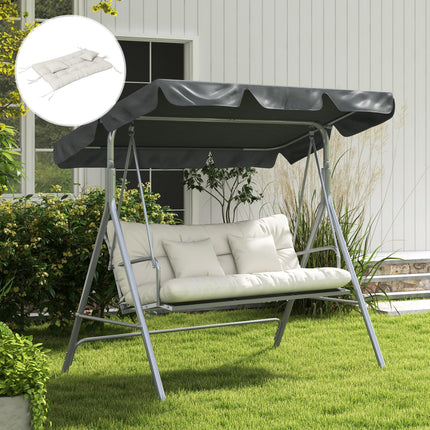 4-Piece Patio Chair Cushion Set with 2 Pillows and Ties - White