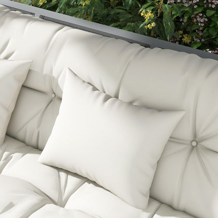 4-Piece Patio Chair Cushion Set with 2 Pillows and Ties - White