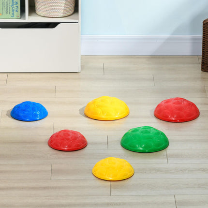 6 Piece Kids Balance Stepping Stones Set with Non-Slip Mats - Blue