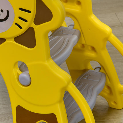 Baby Slide with Basketball Hoop for Toddlers 18-36 Months, Indoor Kids Slide - Yellow