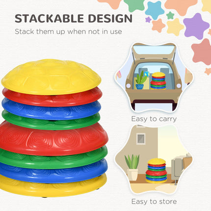8 Piece Kids Balance Stepping Stones Set with Non-Slip Mats - Multicoloured