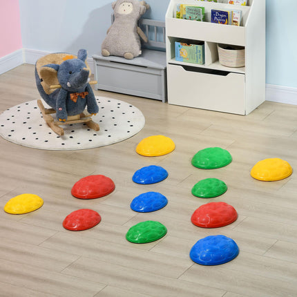 8 Piece Kids Balance Stepping Stones Set with Non-Slip Mats - Multicoloured