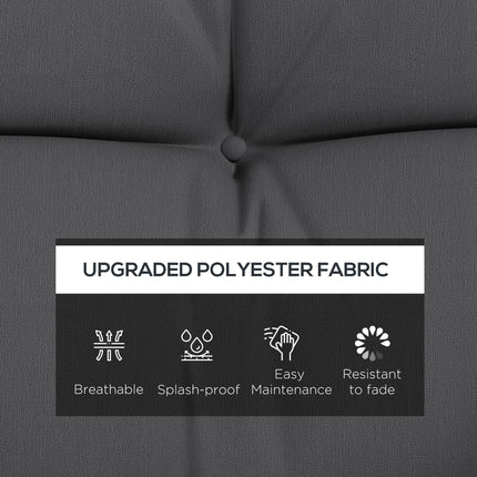 4-Piece Patio Chair Cushion Set with 2 Pillows and Ties - Charcoal Grey