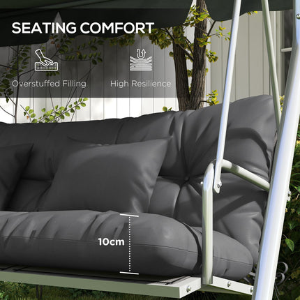 4-Piece Patio Chair Cushion Set with 2 Pillows and Ties - Charcoal Grey