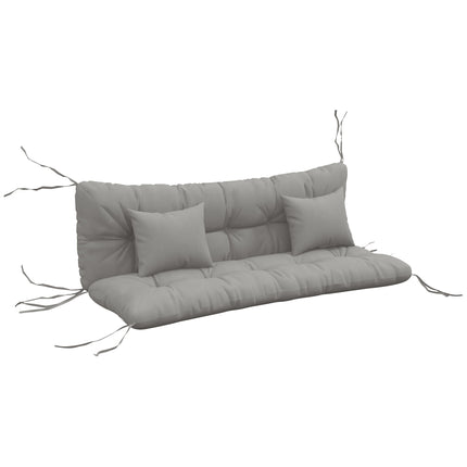 4-Piece Patio Chair Cushion Set with 2 Pillows and Ties - Light Grey