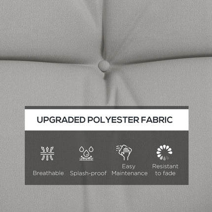 4-Piece Patio Chair Cushion Set with 2 Pillows and Ties - Light Grey