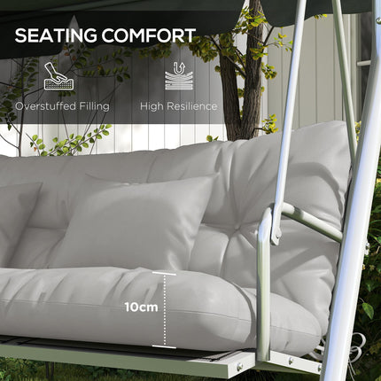4-Piece Patio Chair Cushion Set with 2 Pillows and Ties - Light Grey