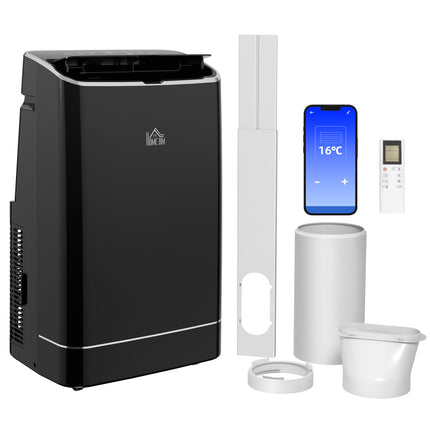14,000 BTU Mobile Air Conditioner for 35m² with WiFi, Dehumidifier & Timer - Black