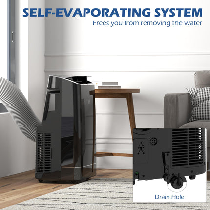 14,000 BTU Mobile Air Conditioner for 35m² with WiFi, Dehumidifier & Timer - Black
