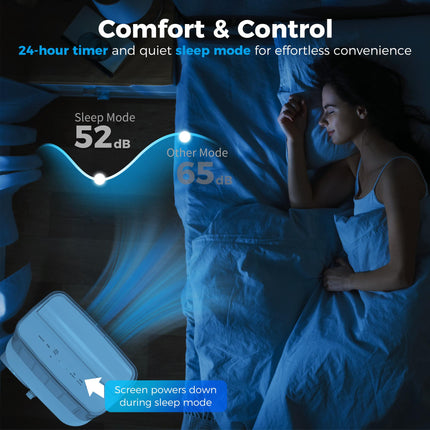 14,000 BTU Mobile Air Conditioner with Heater, Dehumidifier, Fan, WiFi Smart Control & 24H Timer - White