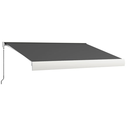 4 x 3m Electric Retractable Awning with Remote Control Aluminium Frame for Patio Door Window - Grey