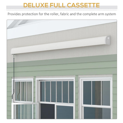 4 x 3m Electric Retractable Awning with Remote Control Aluminium Frame for Patio Door Window - Grey