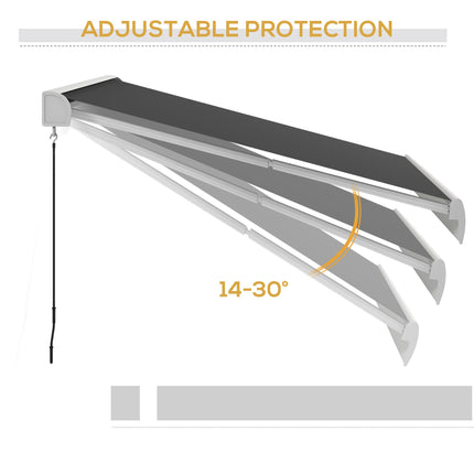 4 x 3m Electric Retractable Awning with Remote Control Aluminium Frame for Patio Door Window - Grey