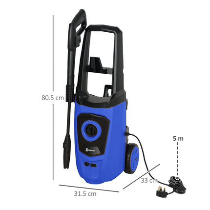 High Pressure Washer 150 Bar 510 L/h 1800W Portable Power Jet Wash Cleaner - Blue