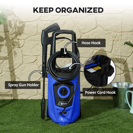 High Pressure Washer 150 Bar 510 L/h 1800W Portable Power Jet Wash Cleaner - Blue