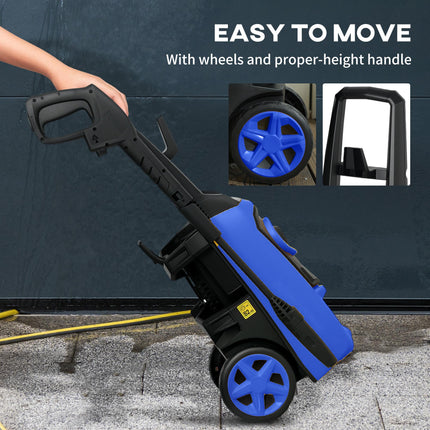 1800W High Pressure Washer 150 Bar 510 L/h Portable Power Jet Wash Cleaner - Blue