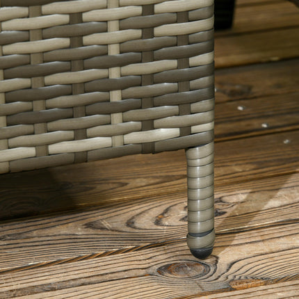 3-Piece Rattan Bistro Set with Cushions and Storage Table - Mix-Grey