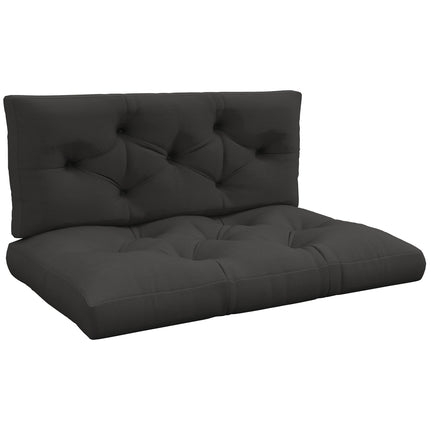 Set of 2 Replacement Seat Cushions for 4-Piece Pallet Seat 80x120cm - Charcoal Grey