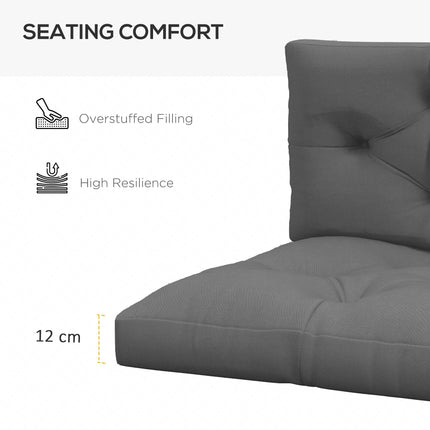 Set of 2 Replacement Seat Cushions for 4-Piece Pallet Seat 80x120cm - Charcoal Grey