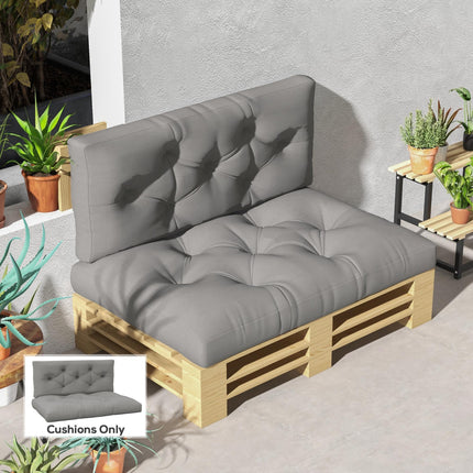 Set of 2 Replacement Seat Cushions for 4-Piece Pallet Seat - Light Grey