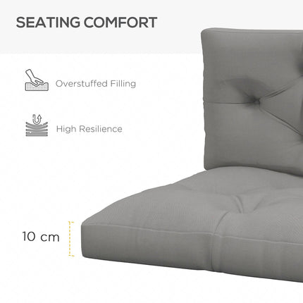 Set of 2 Replacement Seat Cushions for 4-Piece Pallet Seat - Light Grey