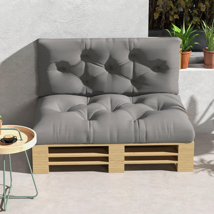 Set of 2 Replacement Seat Cushions for 4-Piece Pallet Seat - Light Grey