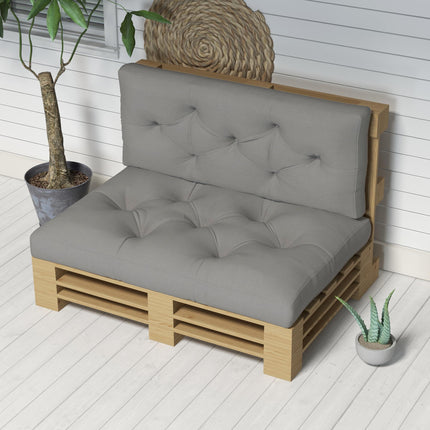 Set of 2 Replacement Seat Cushions for 4-Piece Pallet Seat - Light Grey