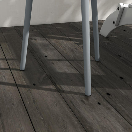 Round Garden Coffee Table, Outdoor Side Table with Rounded Steel Edge, Ø40 x 50H cm, Grey