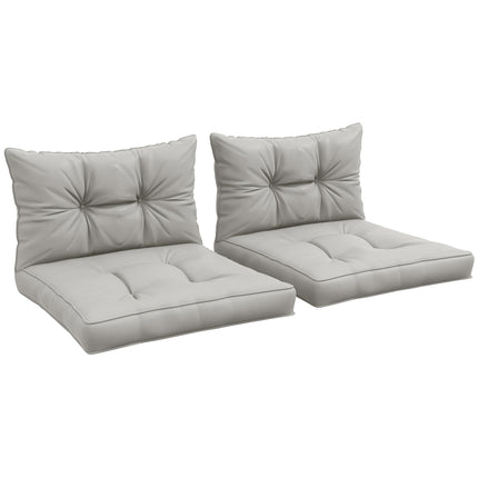 4-Piece Patio Chair Seat and Back Cushion Set - Light Grey