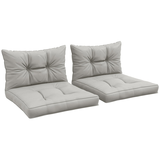 4-Piece Patio Chair Seat and Back Cushion Set - Light Grey
