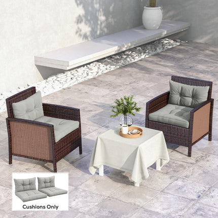 4-Piece Patio Chair Seat and Back Cushion Set - Light Grey