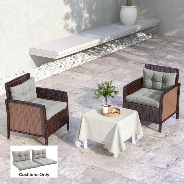 4-Piece Patio Chair Seat and Back Cushion Set - Light Grey